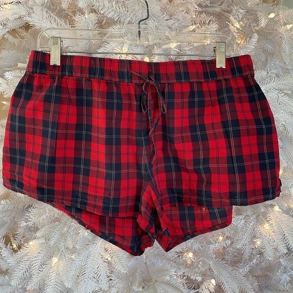 J. Crew Red/Black Tartan Cotton Cami & Short PJ Set, Medium - Picture 5 of 9